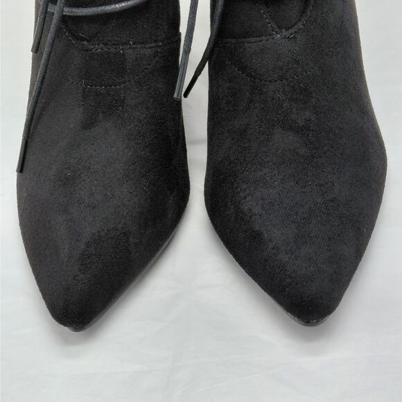 Perphy Womens Ankle Boots Size 8 Black Suede Lace Up Block Heel Goth Witchy NWT - Picture 7 of 11